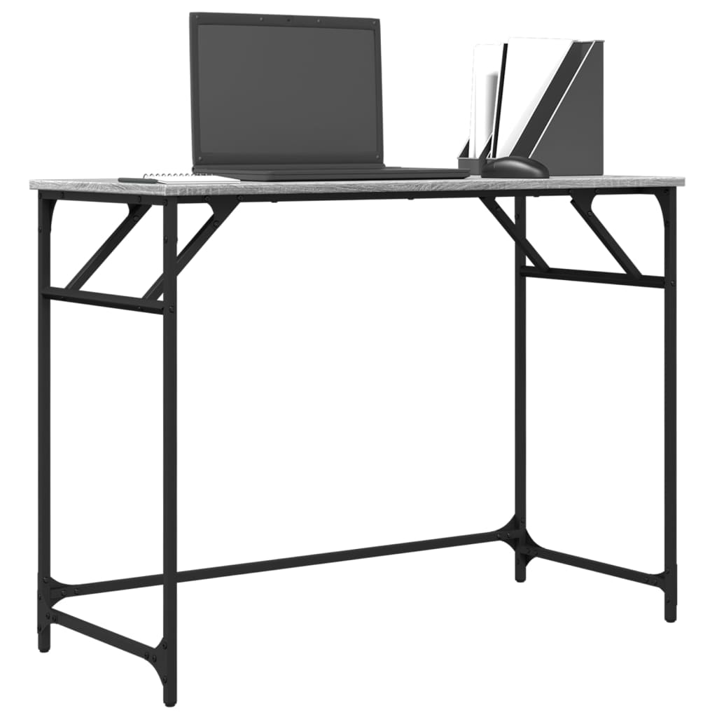Desk Grey Sonoma 100x45x76 cm Engineered Wood and Powder-coated Steel